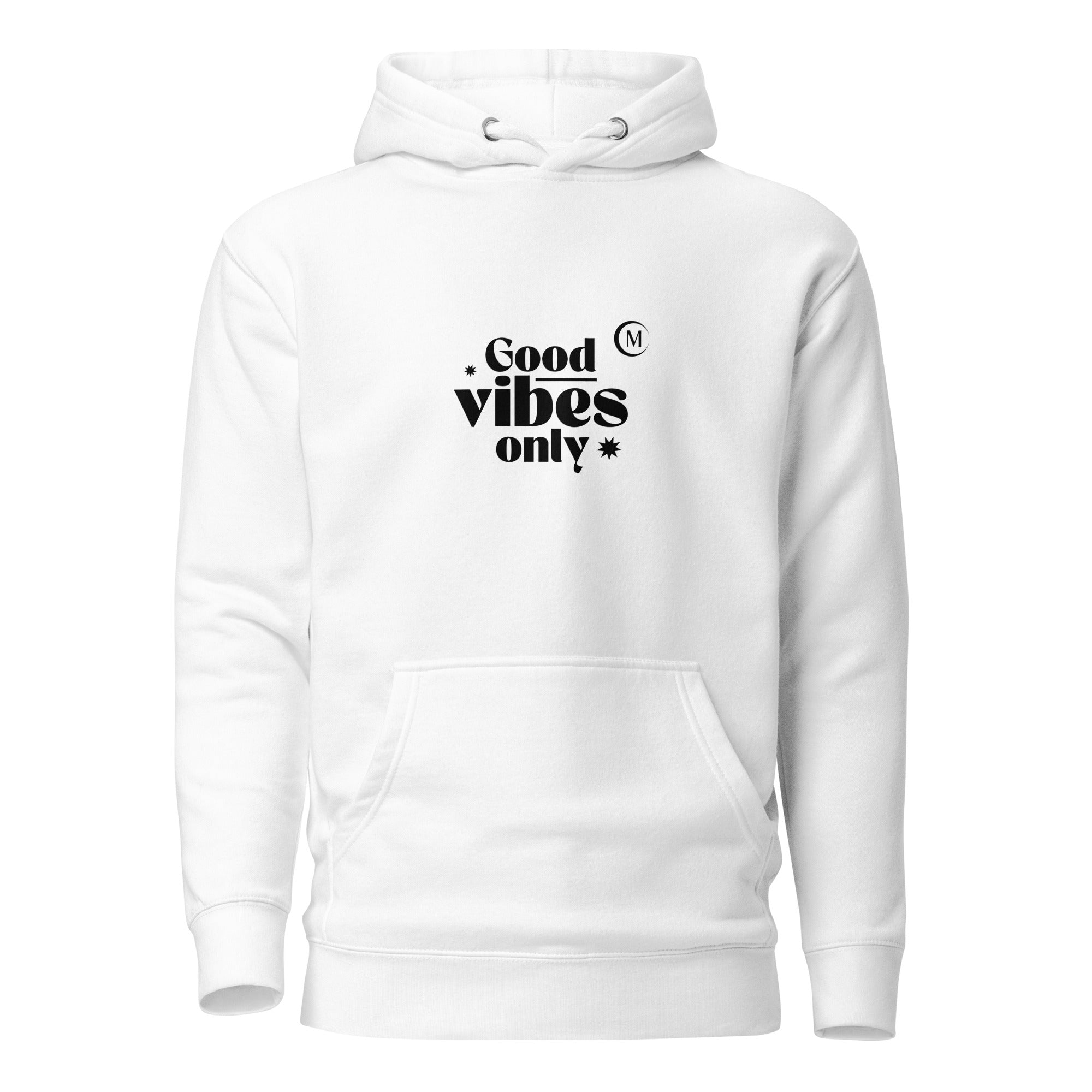 Good vibes white hoodie sale